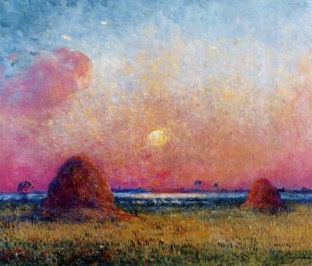 Ferdinand Loyen Du Puigaudeau : Wheat Stack at Sunset